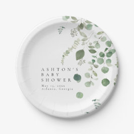 Greenery Baby Shower Pappteller