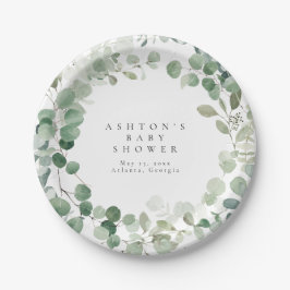 Greenery Baby Shower Pappteller