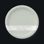 Greenery Baby Shower Pappteller<br><div class="desc">Es handelt sich um schlichte, elegante Baby-Duschpapier-Teller mit einem schlichten Design und einem modernen Schriftart. Bearbeiten Sie alle Texte und alle Farben* auf dieser Hochzeitsvorstellung. * Die Farbe der Aquarellgrün ist nicht editierbar // Für passende Objekte, besuchen Sie bitte die "ASHTON" Kollektion im Sincerely By Nicole Zazzle Store. * Wenn...</div>