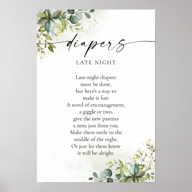 Greenery Baby Shower Poster (Vorne)