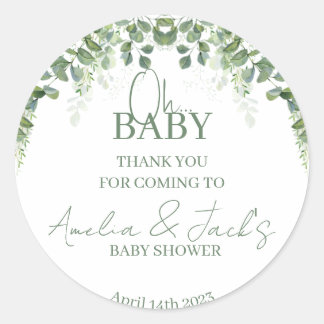 Greenery Baby Shower Vielen Dank Sticker