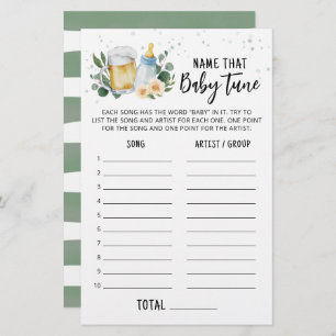 Greenery Baby trägt den Namen des Baby Tune Spiels