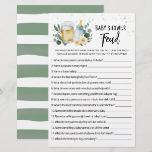 Greenery Baby wird Baby Shower Feud Game