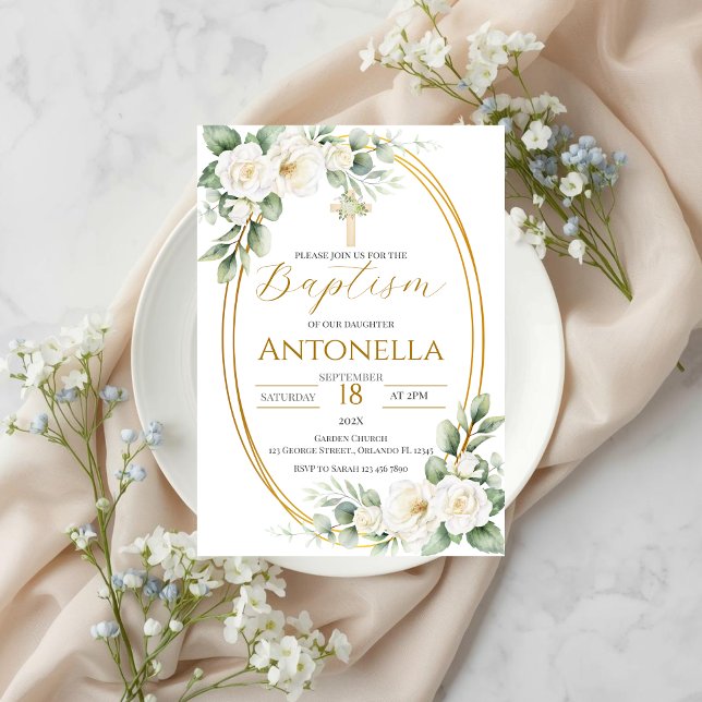 Greenery Baptism Invitation Einladung (Von Creator hochgeladen)