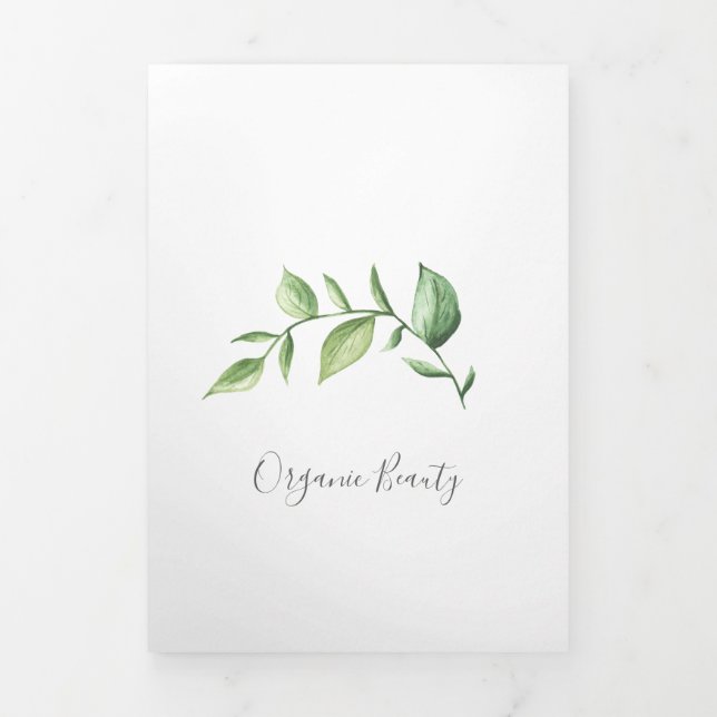 Greenery Beauty Salon Elegante Trifold Broschüre (Cover)