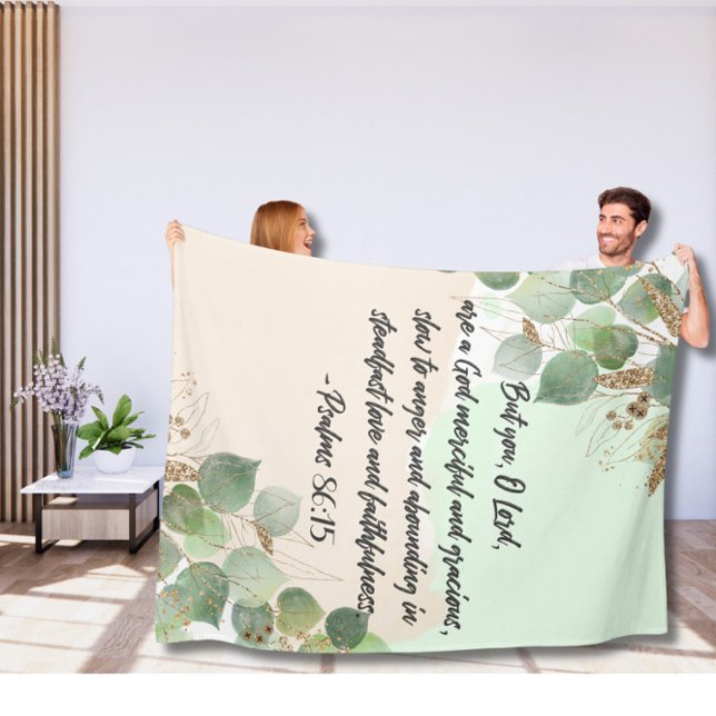 Greenery Bible verse Fleece Blanket (Von Creator hochgeladen)