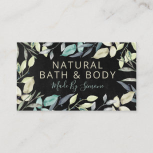 Greenery Black Chalkboard Handmade Bath Body Welln Visitenkarte