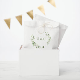 Greenery Blätter Elegant Monogram Wedding custom Geschenktütchen