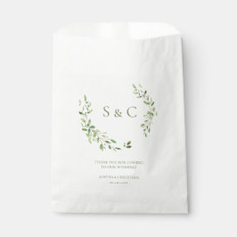 Greenery Blätter Elegant Monogram Wedding custom Geschenktütchen