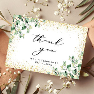 Greenery Blätter Gold Brautparty Vielen Dank Karte