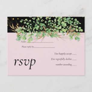 GREENERY Blätter Night Sky Wedding Einladungspostkarte