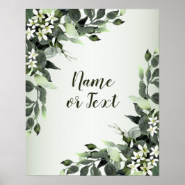 Greenery Bloral Eucalyptus Blätter Elegant Poster