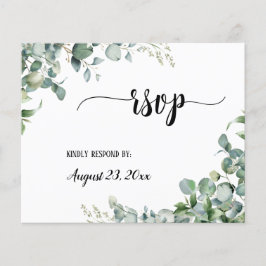 Greenery Bloral Eucalyptus Wedding RSVP Respond