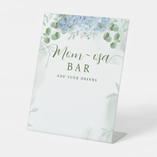 Greenery Blue Hydrangea Mama-osa Baby Dusche Sockelschild