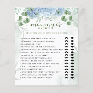 Greenery Blue Hydrangea Mommy oder Daddy Baby Show