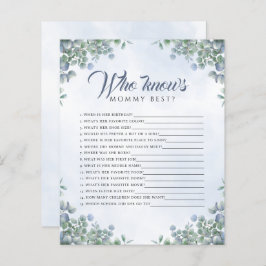 Greenery Blue Watercolor, die Mommy Baby Game kenn