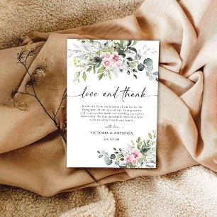 Greenery Blush Pink Wedding Danke Karten
