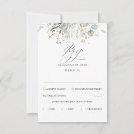 Greenery Bohemisch Wedding RSVP Karte