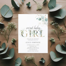 Greenery Boho Eucalyptus Baby Girl Shower
