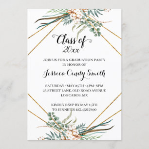 Greenery Boho Geometric Class of 2019 Abschluss Einladung