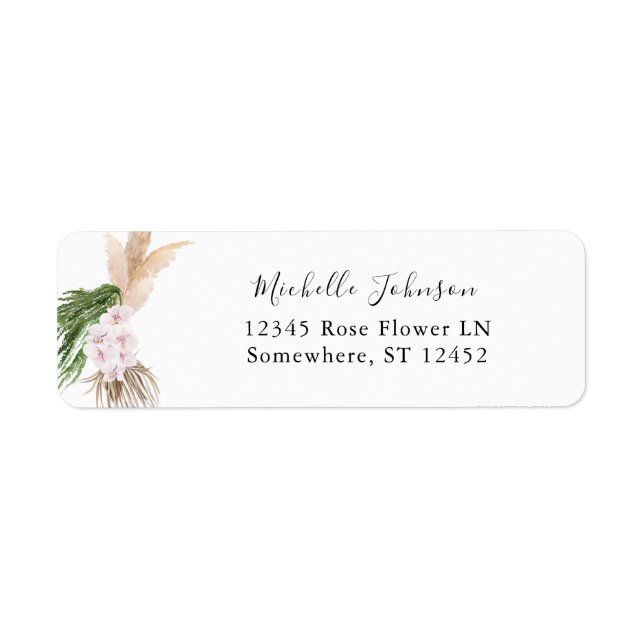 Greenery Boho Tropical Floral 2 Rücksendeadresse (Vorne)