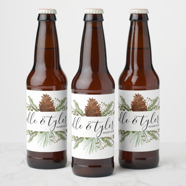 Greenery Boho Wedding Beer Flasche Label Bierflaschenetikett (Flaschen)