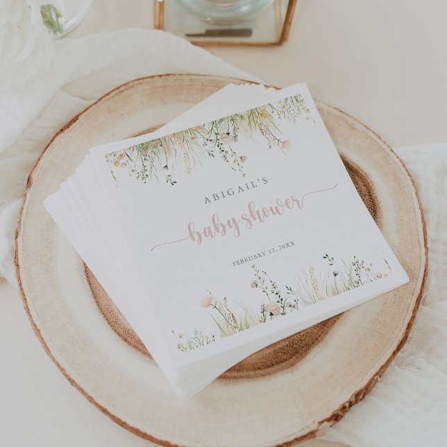 Greenery Boho Wildblume Babydusche Napkins Serviette (Von Creator hochgeladen)