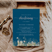Greenery Boho Wildblume Navy Christening