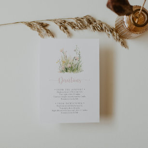 Greenery Boho Wildblume Wedding Directions Begleitkarte
