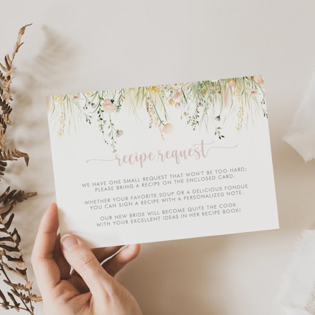 Greenery Boho Wildblume Wedding Recipe Anfrage Begleitkarte (Von Creator hochgeladen)