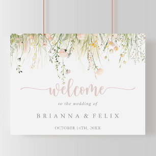 Greenery Boho Wildblume Wedding Welcome Sign Poster