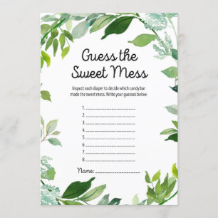 Greenery Botanical Baby Shower Game 12x18" Größe Einladung