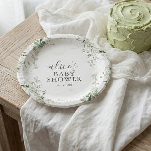 Greenery Botanical Brautparty-Papierplatte Pappteller