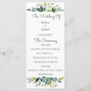 Greenery Bouquet Wedding Program Programm