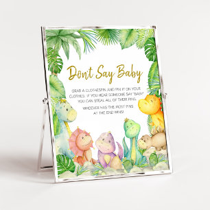 Greenery Boy Dinosaur Babydusche Sage nicht Baby Poster
