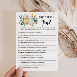 Greenery Brauerei Baby Shower Fehde Pink Spielkart Einladung