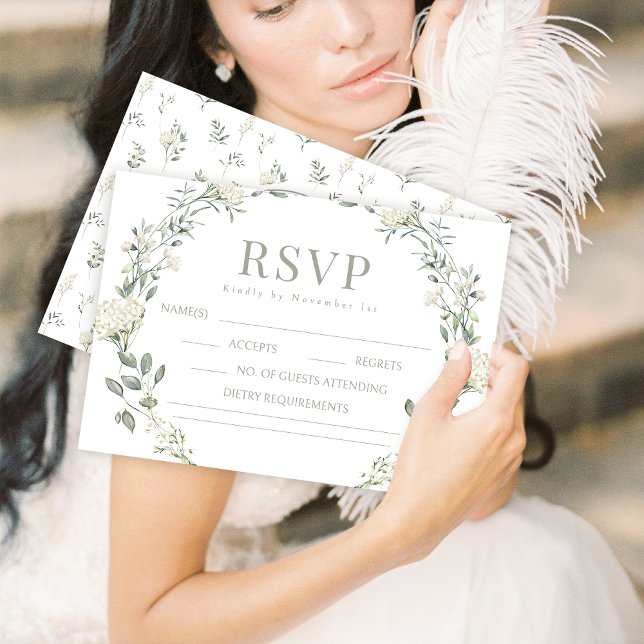 Greenery Bräutigam Monogramm Hochzeit RSVP Karten (Von Creator hochgeladen)