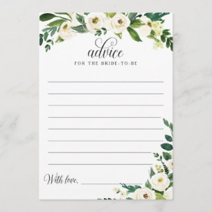 Greenery Brautparty Advice Card for Bride-to-be Karte