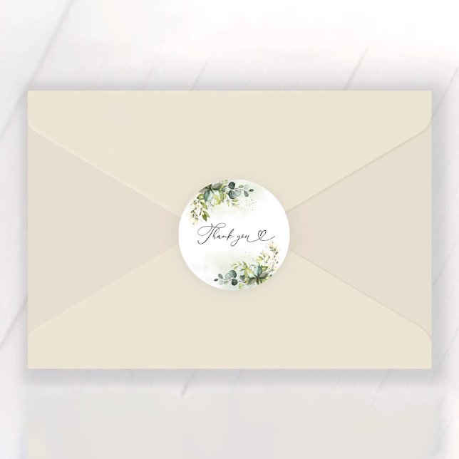 Greenery Brautparty Classic Round Aufkleber (Von Creator hochgeladen)