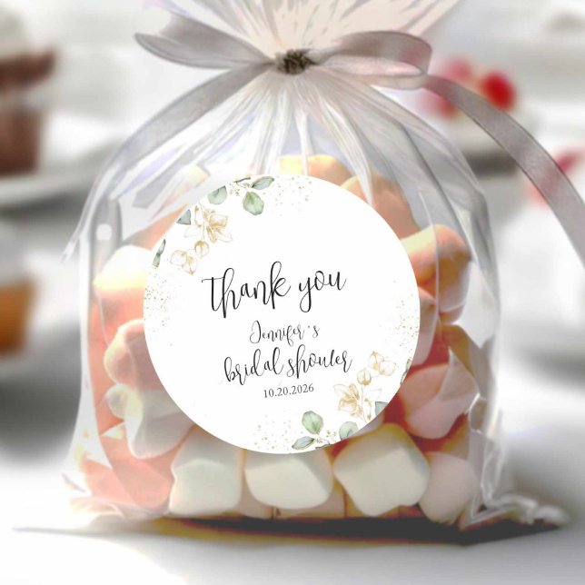 Greenery Brautparty Classic Round Aufkleber (Von Creator hochgeladen)