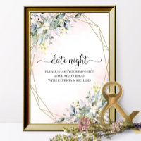 Greenery Brautparty Date Night Jar Sign