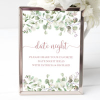 Greenery Brautparty Date Night Jar Sign