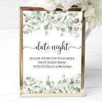 Greenery Brautparty Date Night Jar Sign
