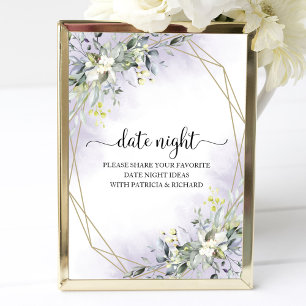 Greenery Brautparty Date Night Jar Sign Poster