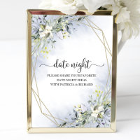 Greenery Brautparty Date Night Jar Sign