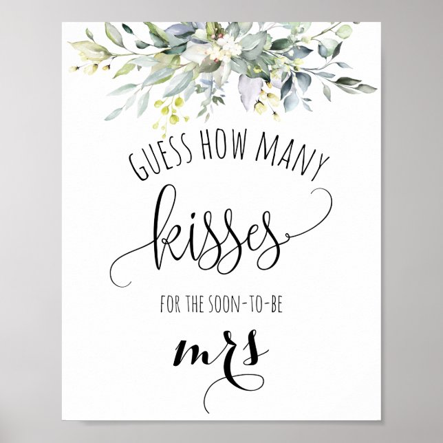 Greenery Brautparty Game Poster (Vorne)