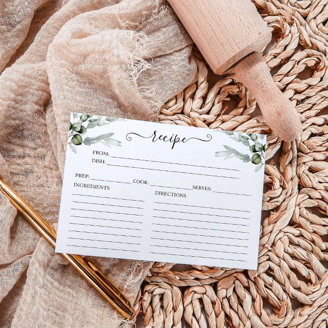 Greenery Brautparty Recipe Cards (Von Creator hochgeladen)