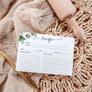 Greenery Brautparty Recipe Cards