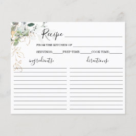 Greenery Brautparty Rezept Card