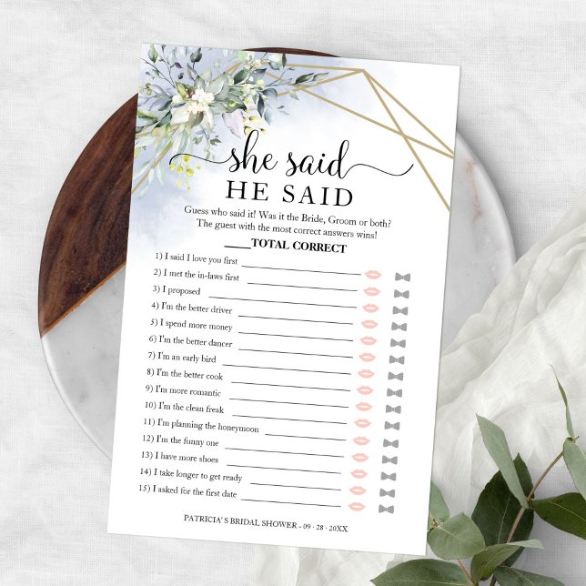 Greenery Brautparty sagte er sagte, sie sagte Spie Flyer (Von Creator hochgeladen)